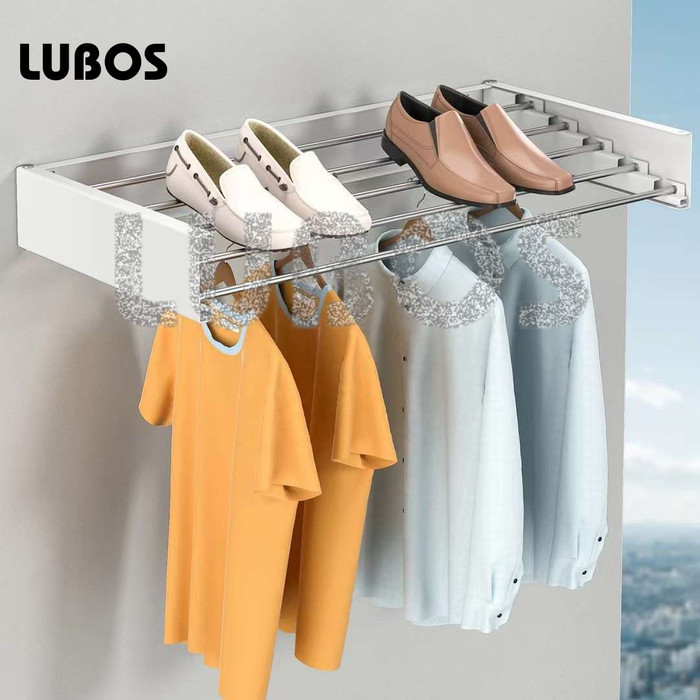 TERLARIS LUBOS Jemuran Baju Invisible Dinding Lipat Gantung Apartemen Minimalis