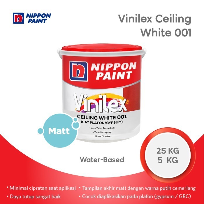 NIPPON VINILEX CEILING WHITE -5KG- CAT PLAFON & GYPSUM NIPPON PAINT