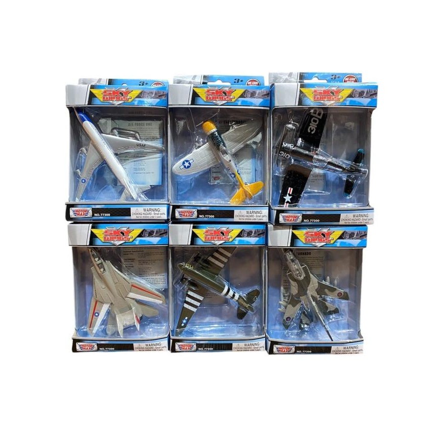 

diskon! diecast pesawat motormax sky wings 1:100 aircraft set 77300