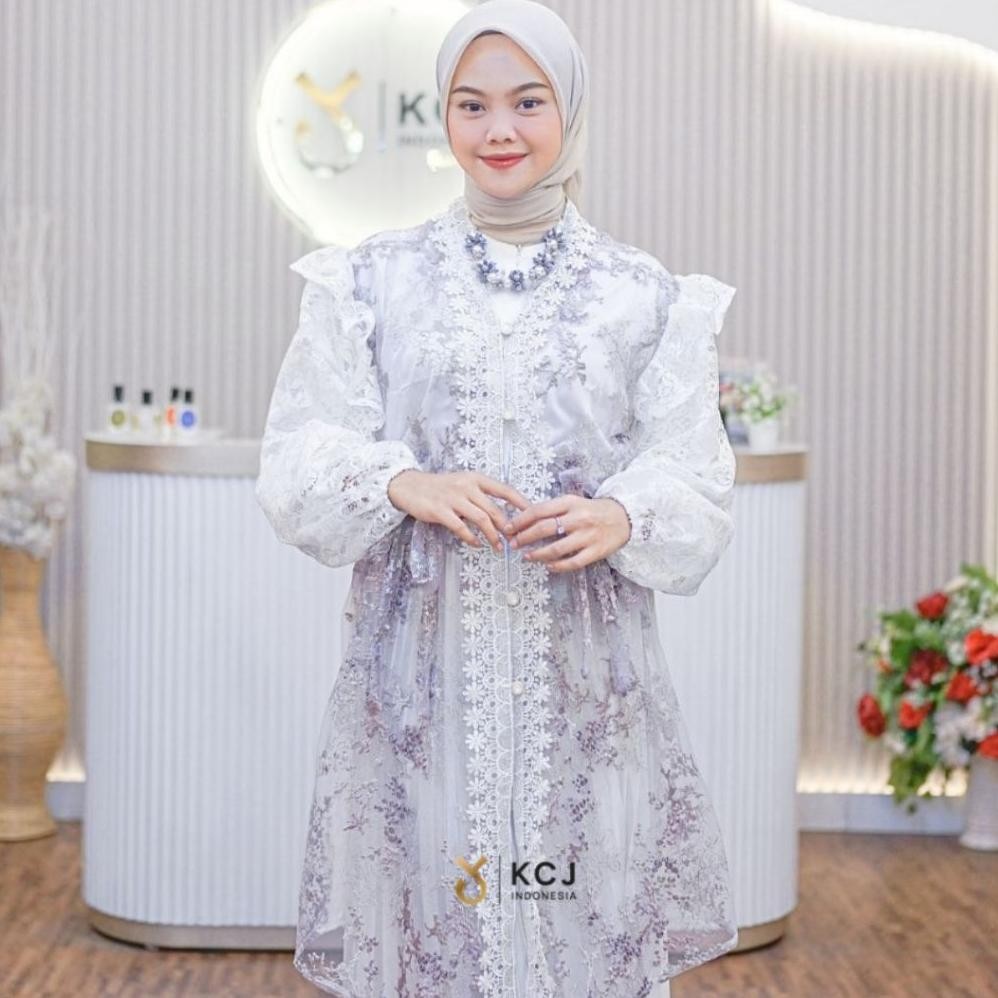 KCJ ALEESHA Outer Tunik Tile Bordir Kombinasi brukat