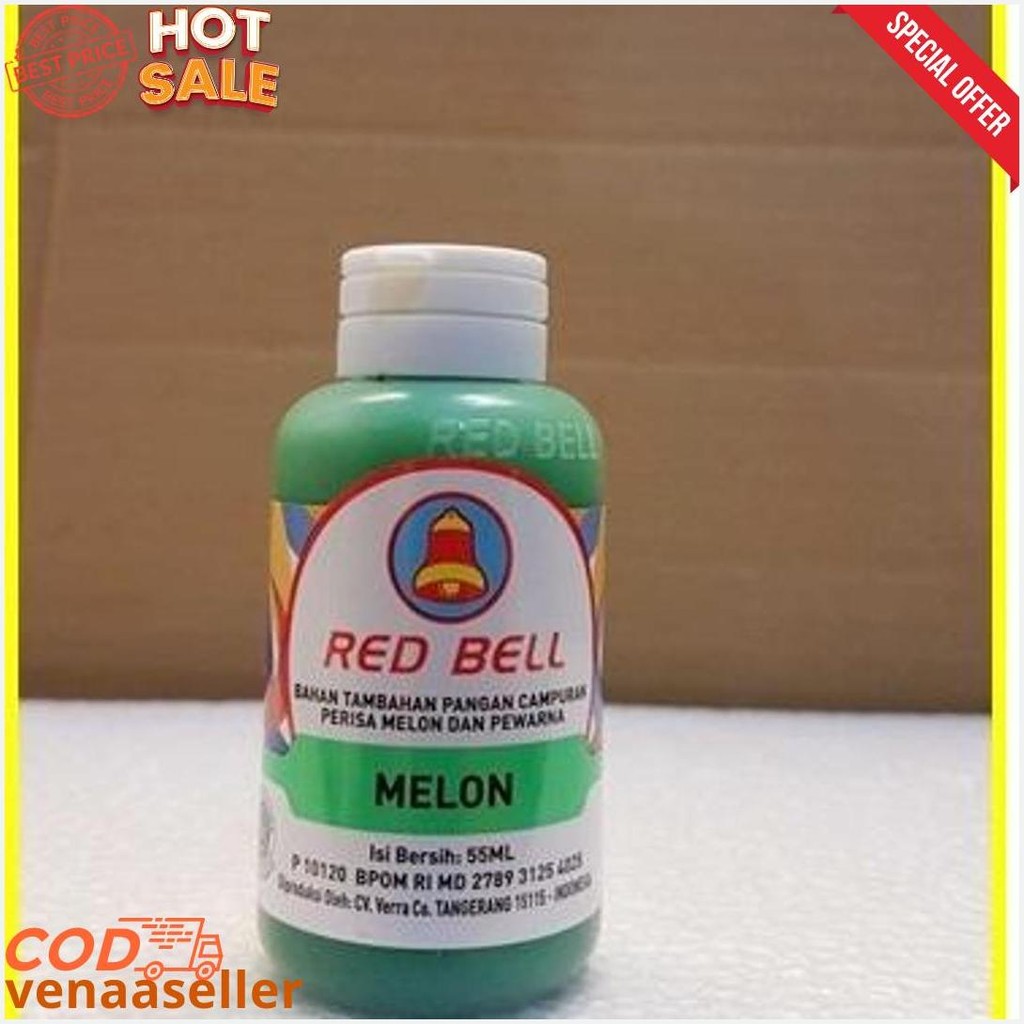 

Pewarna Dan Perisa Red Bell Rasa Melon 55Ml/Red Bell/Sumbo Red Bell Bisa Cod