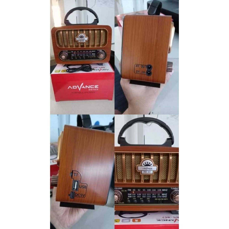 Advance RBS-857 Radio Retro Antik Portable Speaker Bluetooth 2,5 Inch Garansi 1 Tahun