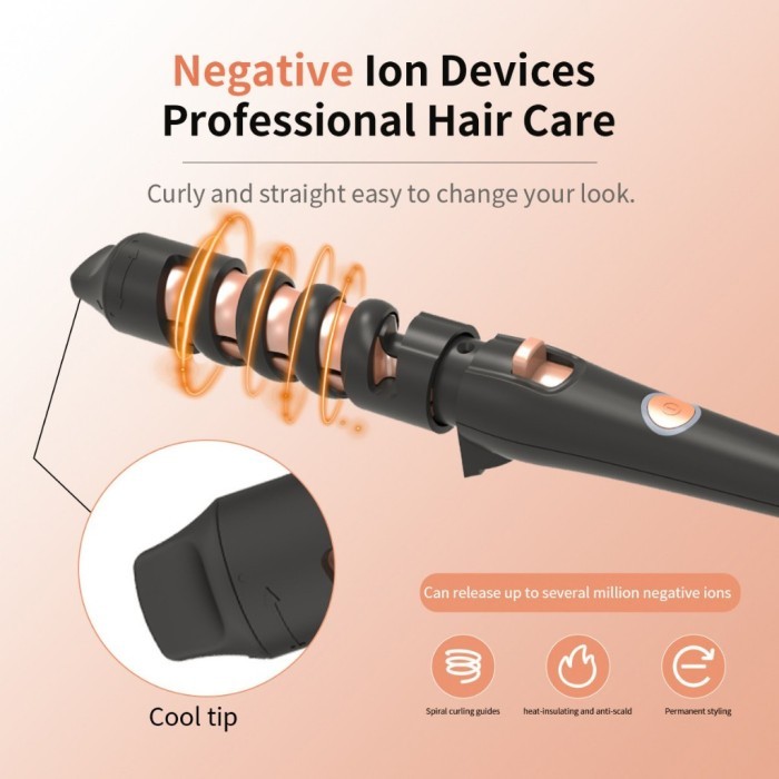 Nimmu Catok Auto Curl Rotate Catokan Rambut Curly 19mm /32mm Ion Catokan Curly Otomatis Curly Rambut