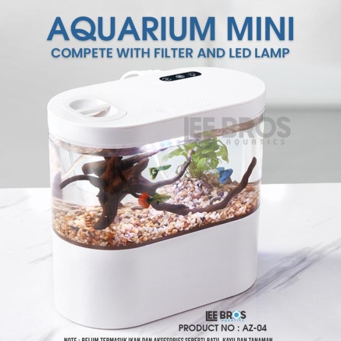 Aquarium Cupang Lengkap Filter + LED / Aquarium Mini USB Unik AZ-04 TD