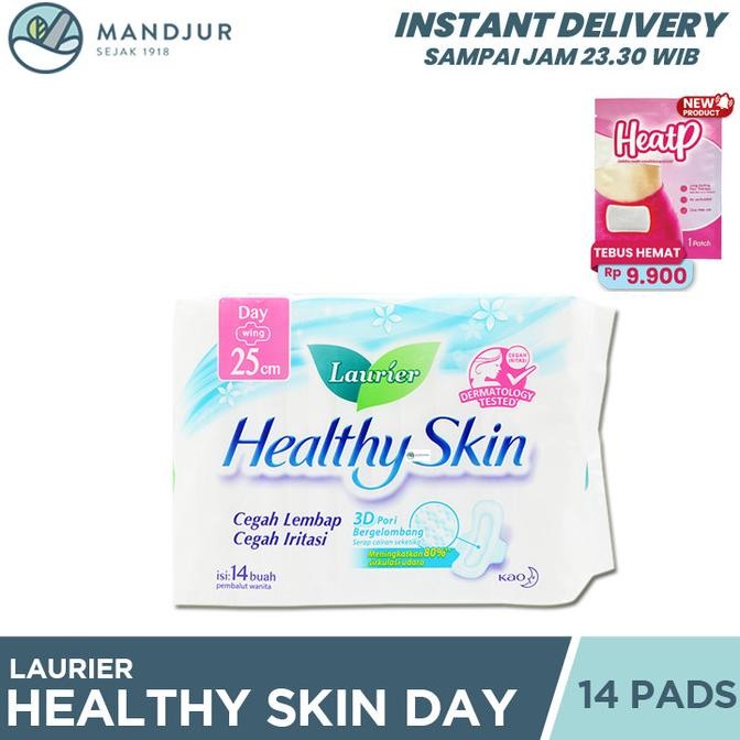 

diskon! laurier healthy skin day 25cm 14 pads - pembalut siang wanita wings