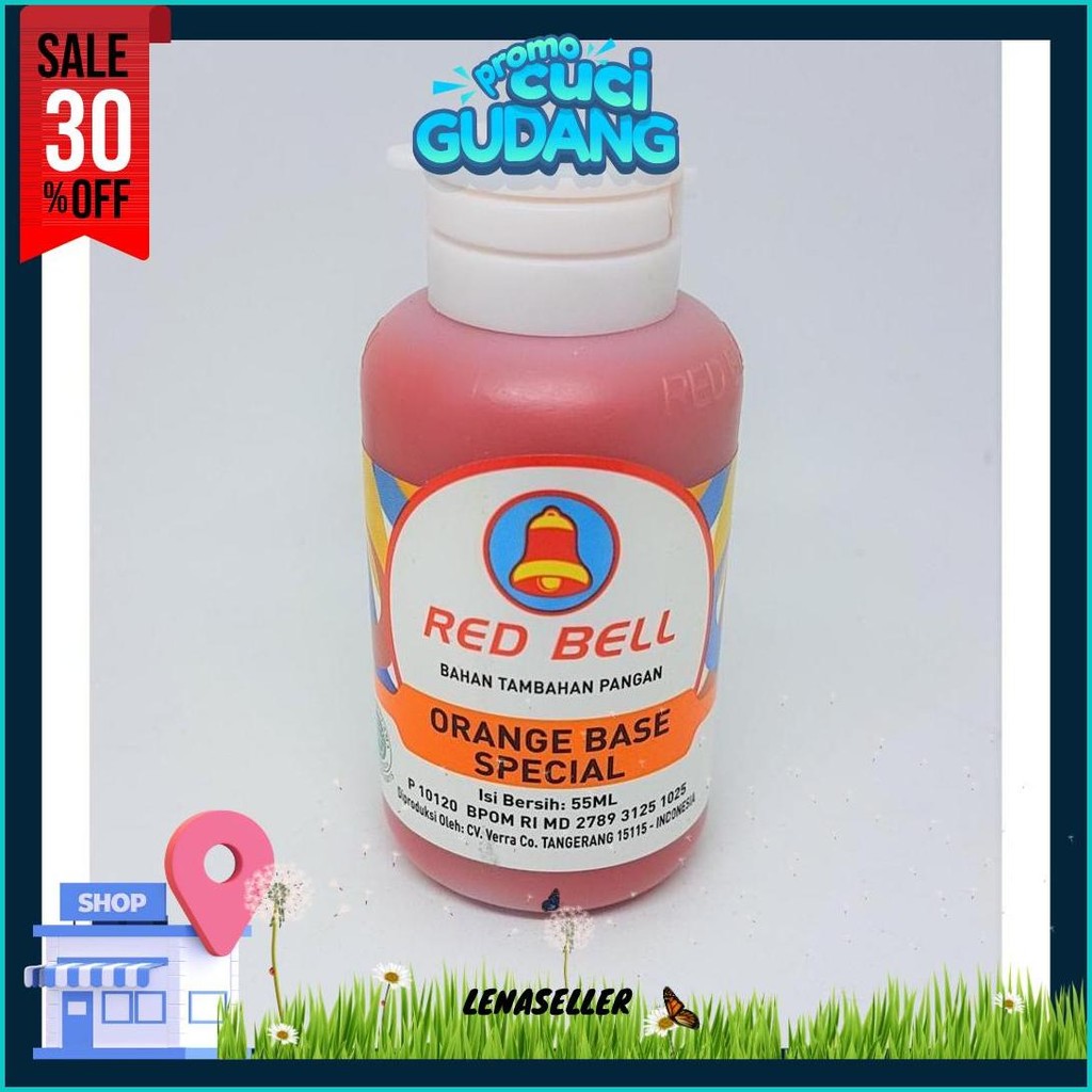 

Perasa Dan Pewarna Red Bell Rasa Orange Base Special 55Ml Original Produk