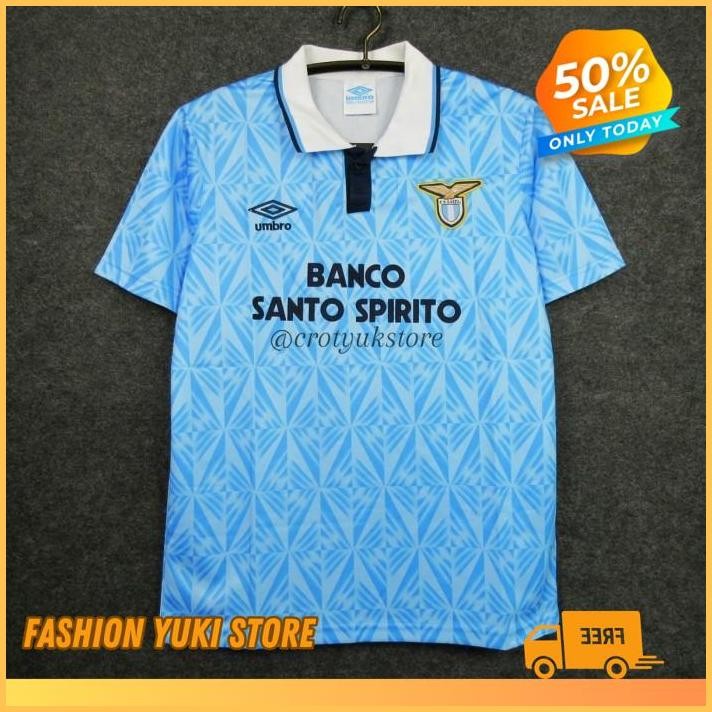JERSEY BOLA RETRO KLASIK LAZIO HOME 91/92 GRADE ORI FUTSAL 1991 1992 BAJU  INDONESIA OBRAL MURAH    
