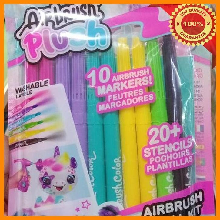 

(BEC) SALE: AIRBRUSH PLUSH STYLE 4 EVER 10 MARKERS REFILL KIT 20+ STENCILS