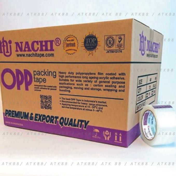 

Sale Opp / Lakban Nachi 2" Bening/Coklat 72Pcs