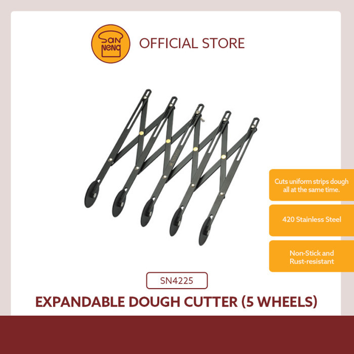 

Sanneng SN4225 - Expandable Dough Cutter 5 Wheels Non-stick