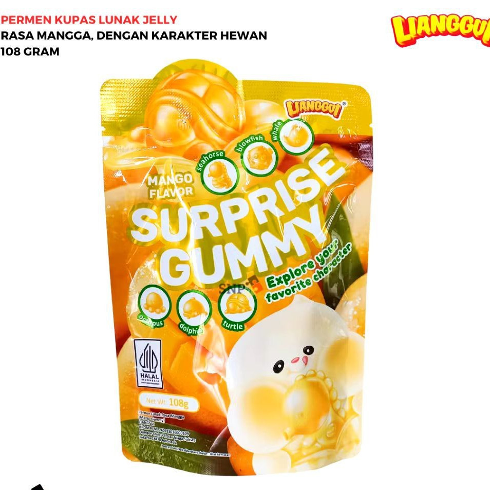 

Lianggui - HALAL Permen Viral Jelly Kupas / Bon-bon Suprise Gummy Lunak Aneka Bentuk