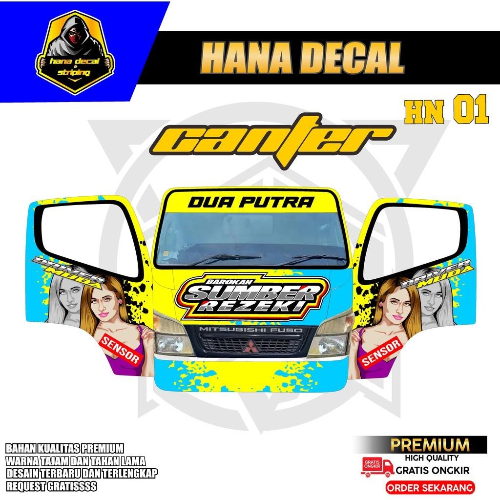 Stiker Truk Canter /Decal Stiker Truk Canter /Stiker Mobil Truk Canter Full Kabin Hana  Kode 01 Ag