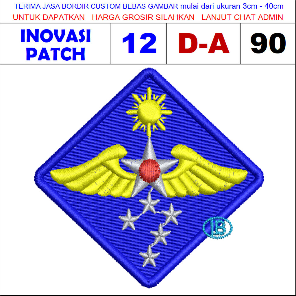 PATCH BORDIR LOGO D-A90 WW2 ARMY AIR FORCE INOVASI PATCH REVIEW / TESTIMONI