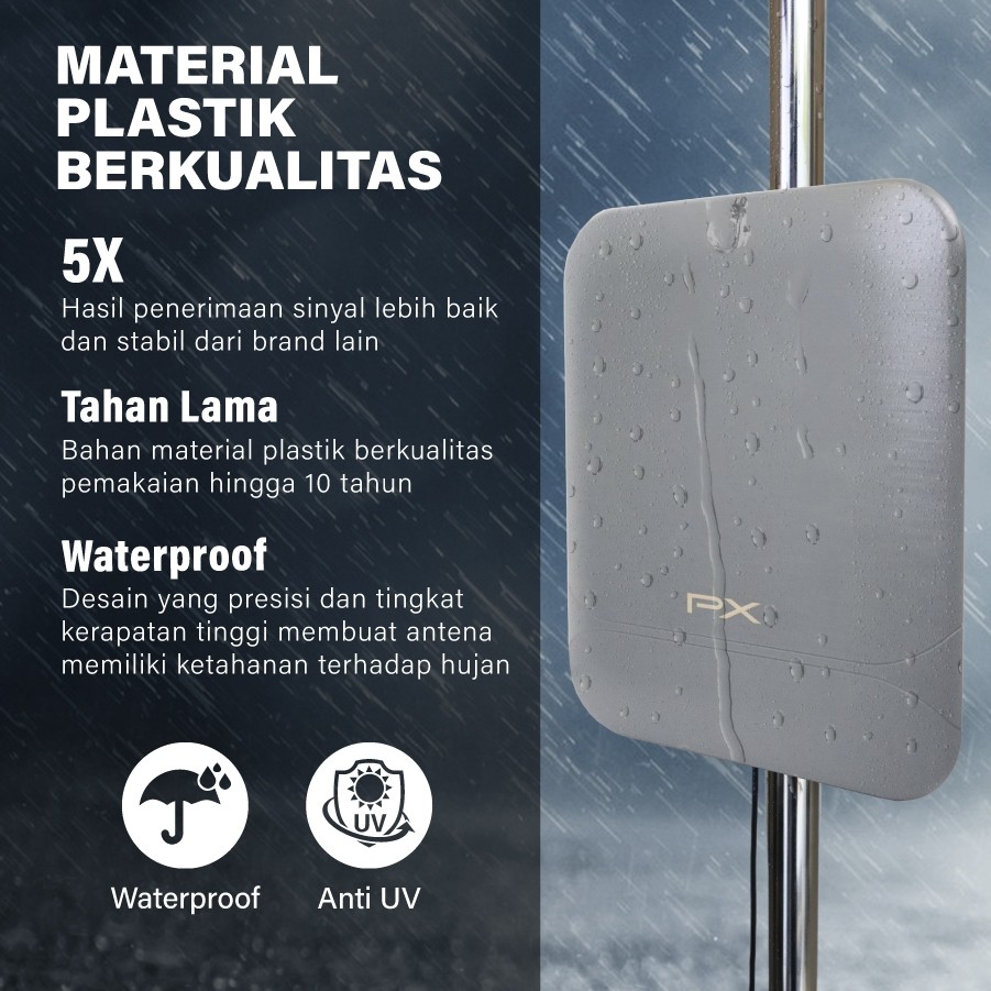 Antena TV Digital Indoor Outdoor DVT2 Antena Booster 4K PX DA-6120