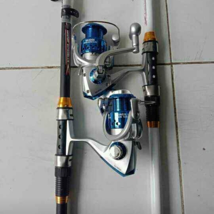 TERBARU Joran Pancing Set Murah Joran Ghotda Carbon Fiber + Reel Pancing 3000