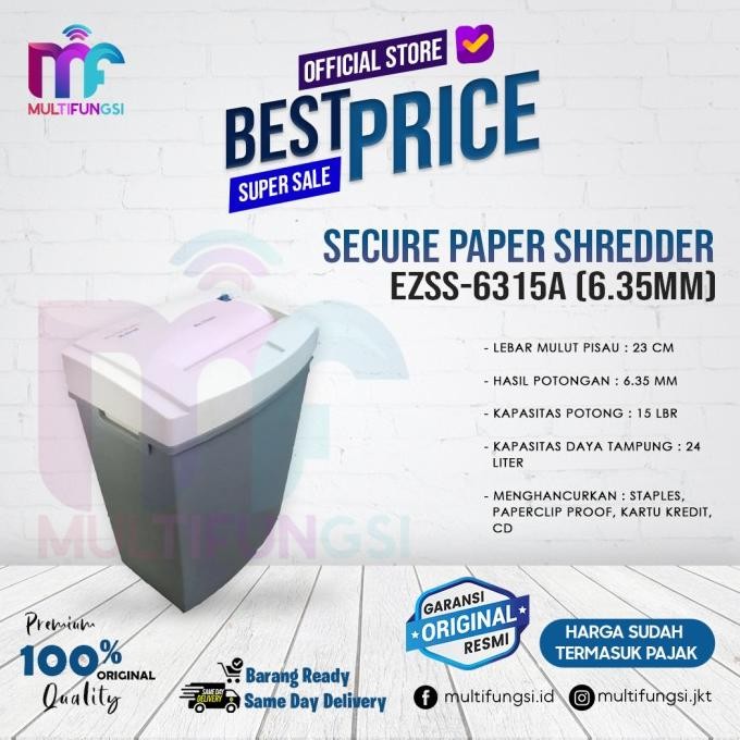 

sale! secure ezss-6315a paper shredder(6.35mm)mesin penghancur kertas 6315-a