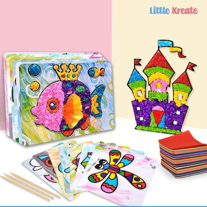

sale! diy creative crumple paper craft / kolase kertas mainan edukasi anak
