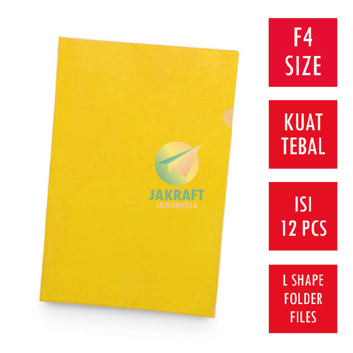 

Map L Clear Sleeve F4 Folio Kuning File Folder Plastik Mika Transparan