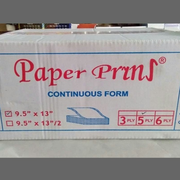 

Kertas Komputer F4 Folio 9.5 x 13 Inch - 5 Ply Continuous Form
