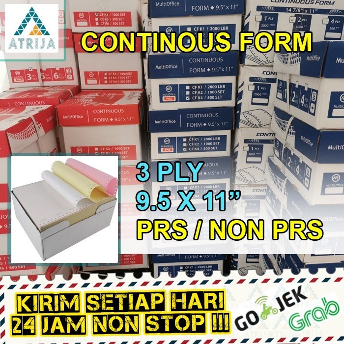 

Continuous Form 9.5 x 11 - 3 Ply. Kertas Komputer Kertas Rangkap 3
