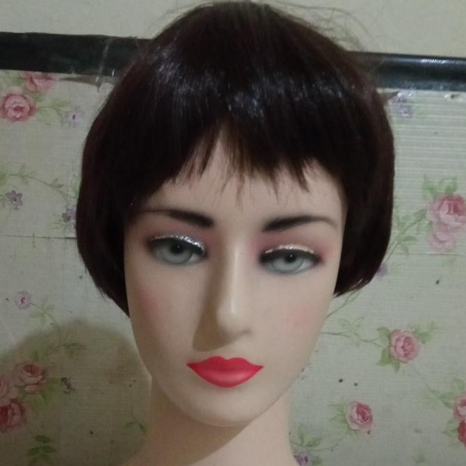 Open DS] Wig pria pendek 816297 wig /rambut palsu coklat gelap