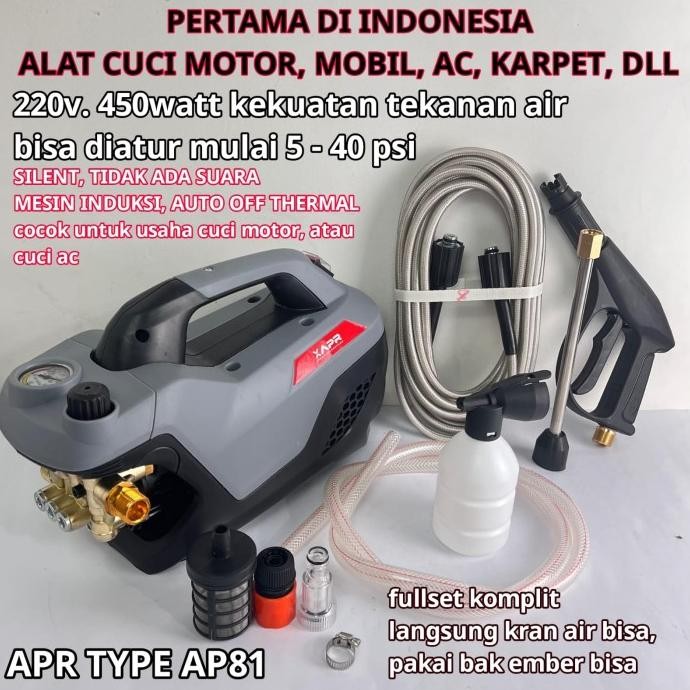 %$%$%$%$] Mesin cuci motor mobil APR JAPAN A10 jet cleaner steam cordless 36v
