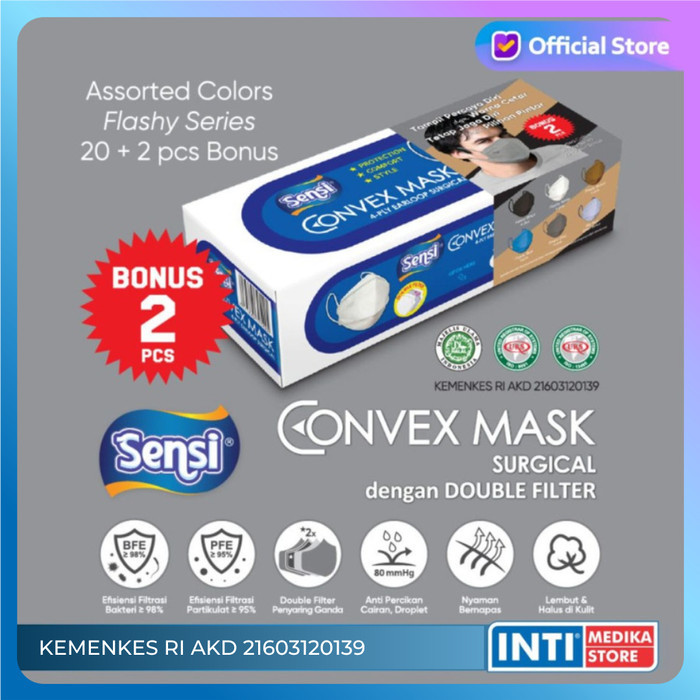 SENSI - Convex Mask 4 Ply FLASHY SERIES Masker Sensi Earloop MIX