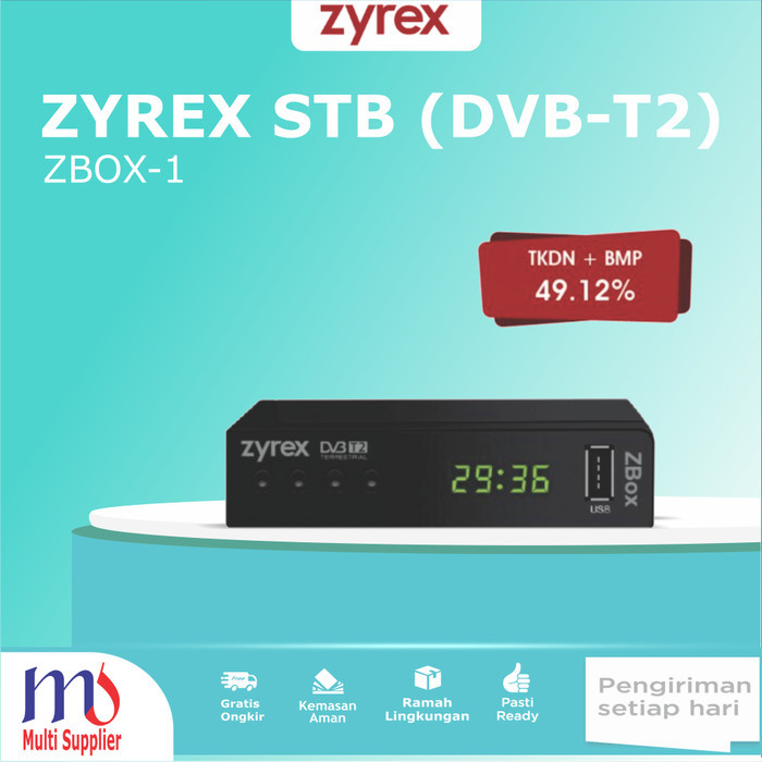 SET TOP BOX TV DIGITAL STB ZYREX DVB T2 RESMI KOMINFO DAN SNI