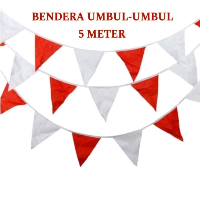 Bendera Segitiga Merah Putih / Bendera Kain Merah Putih / Bendera Segitiga Kain