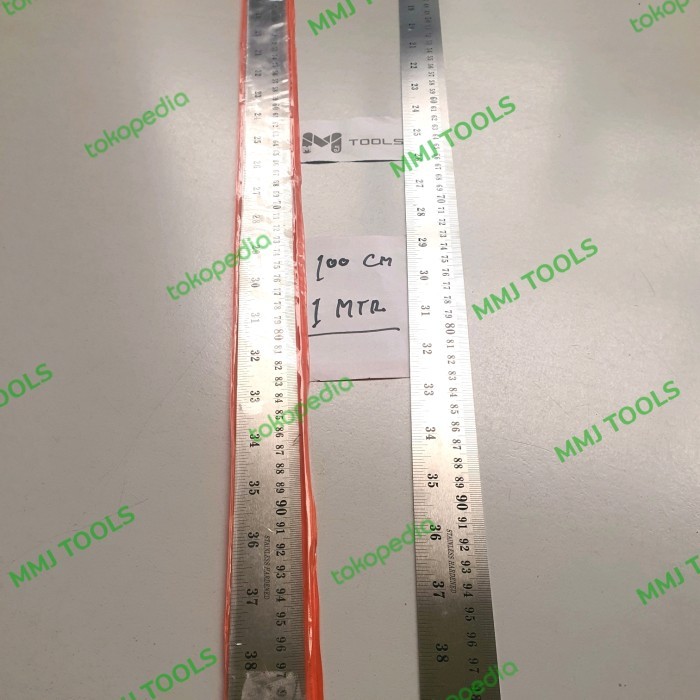 Penggaris Besi 100 cm - Mistar Baja 1 meter