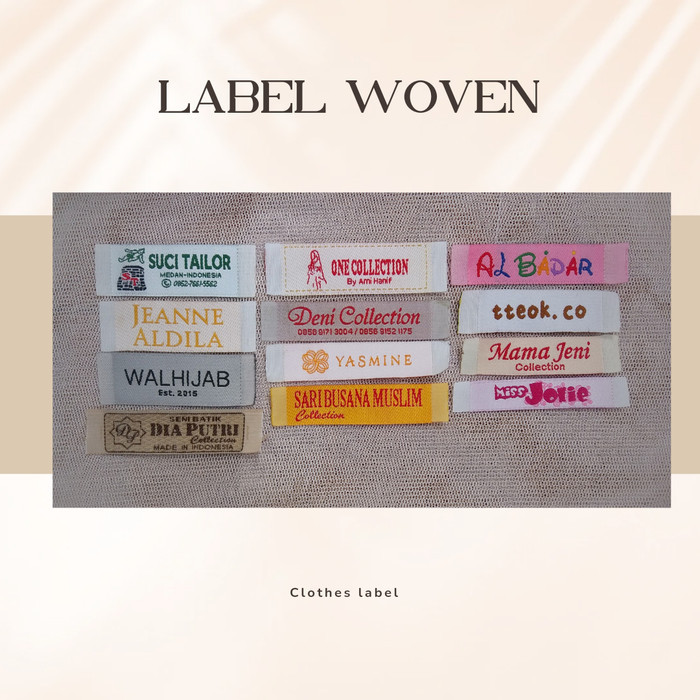 

Label Baju/ Label Baju Woven Damask/ Label Rajut/ Label Bordir