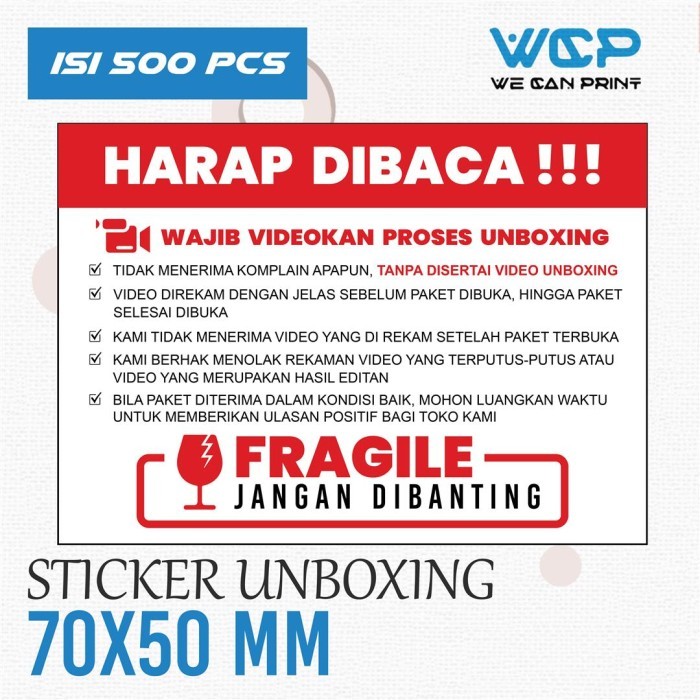

LABEL STICKER UNBOXING PAKET ISI 500 PCS HARGA 1 DUS 48 ROLL