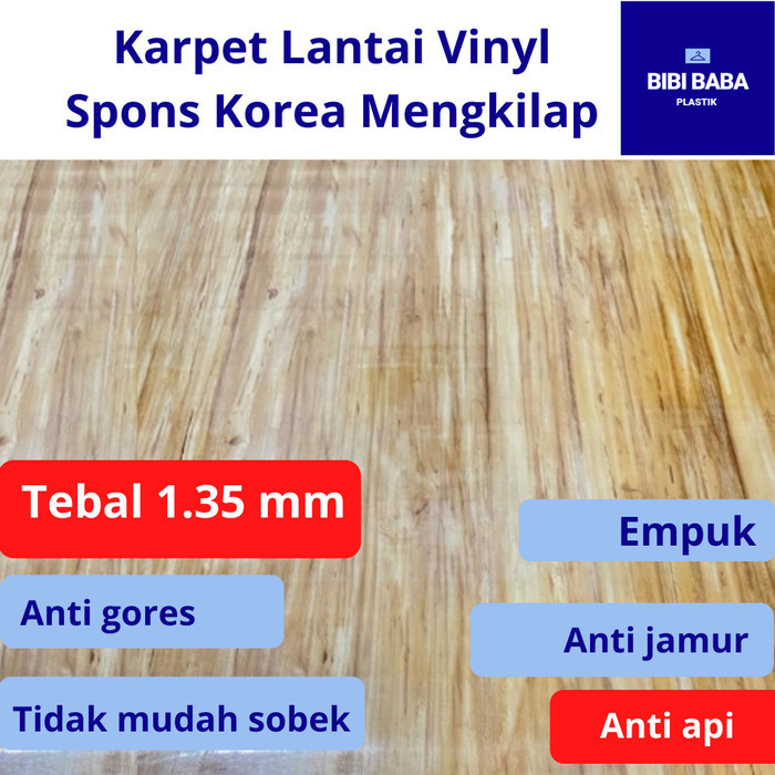 Per Roll 20m x 2m Karpet Lantai Vinyl Meteran Spons Import Korea