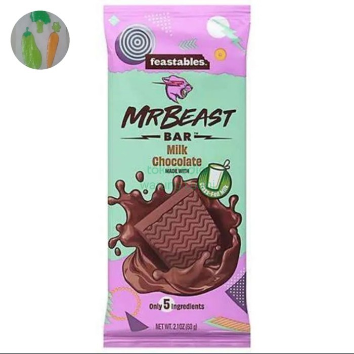 FEASTABLES MRBEAST MILK CHOCOLATE BAR [2.1 OZ] Experience the sweet