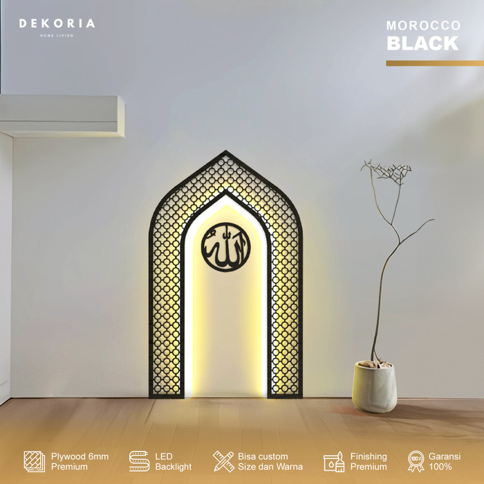 Mihrab Mushola Rumah V2 Dekorasi Mihrab Mushola Moroccan Style LED