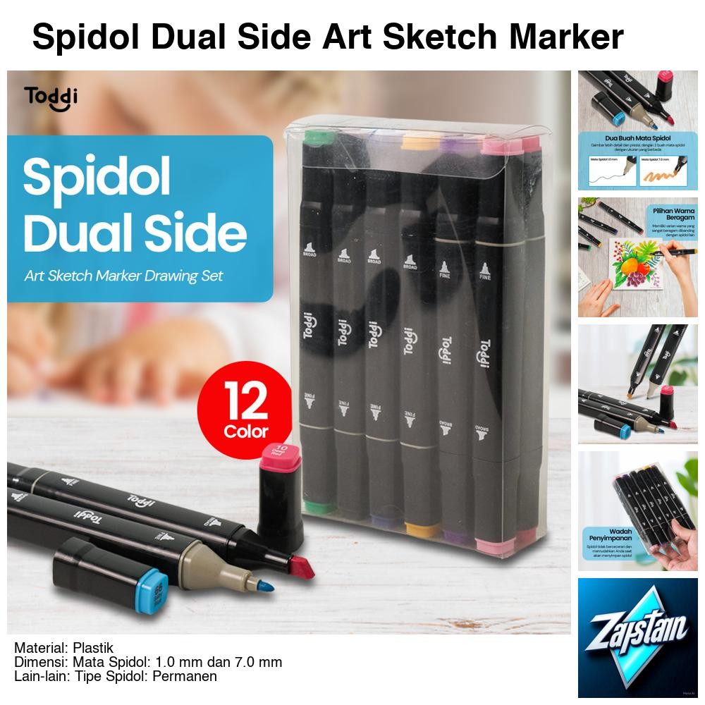 

Spidol Dual Side Art Sketch Marker Drawing Set 12 Color - T12