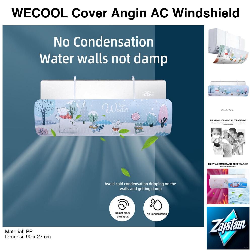 WECOOL Cover Angin AC Windshield Air Conditioner Deflector Cute Design Winter Ice World - WL90