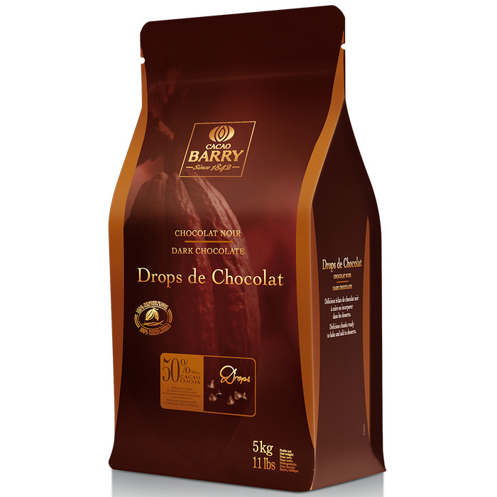 

Cacao Barry Drops de Chocolat Dark Chocolate drops 50% 1Kg