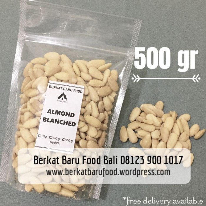 

Almond Blanched Raw 1 Kg / 500 gr / 250 gr / Almond Kupas Mentah Blanc