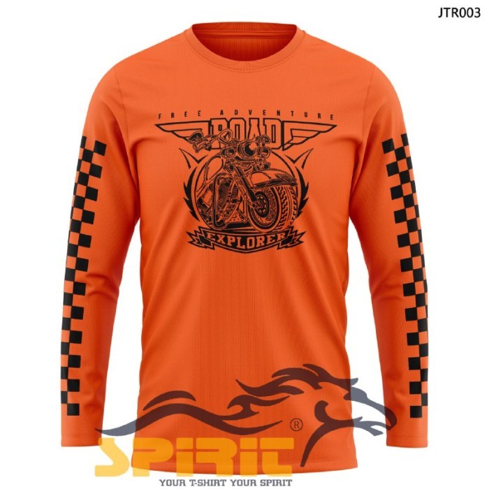 Baju Kaos Atasan Pria Motor Touring Free Adventure Lengan Panjang