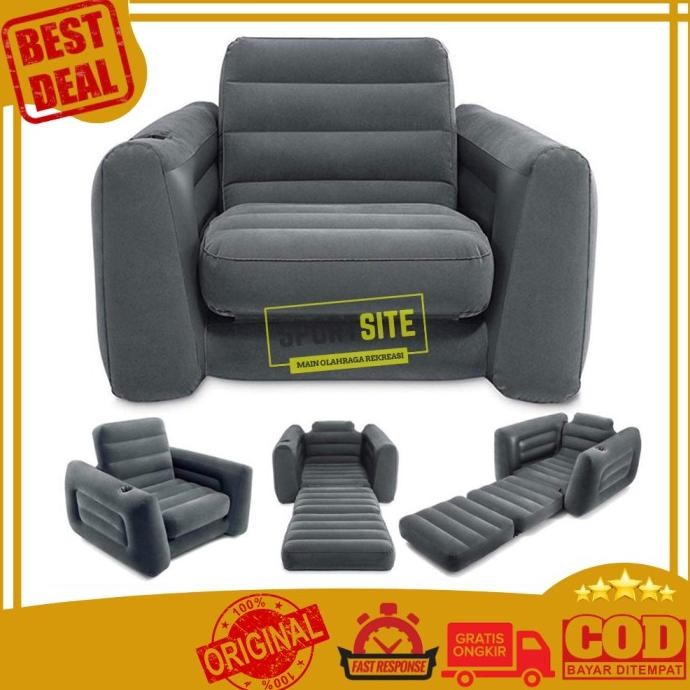 Intex Pull Out Size Twin Sofa Bed Hitam. Sofa Kasur Angin Lipat 68565