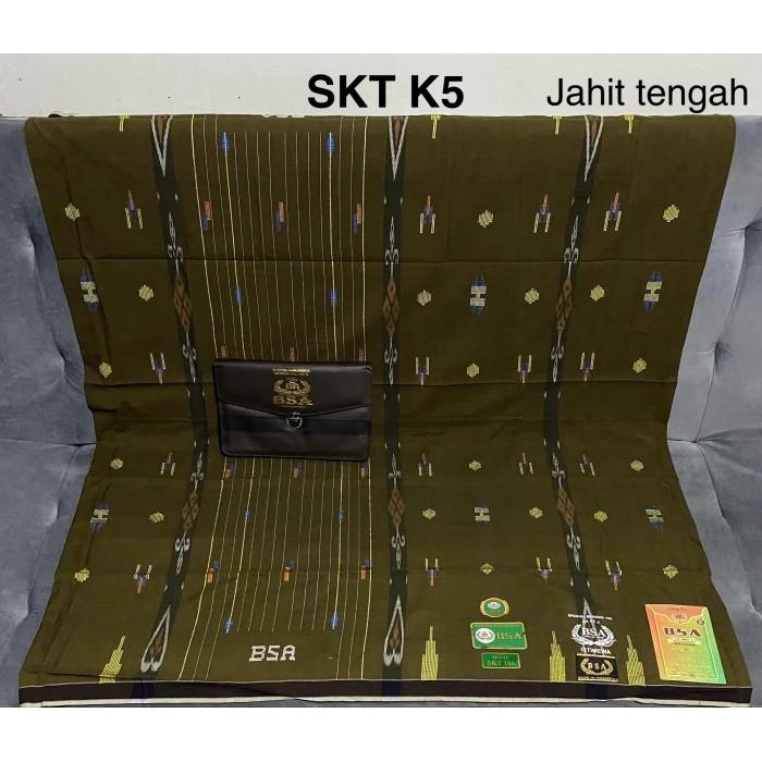 Sarung Bsa Gold Motif Skt Jahit Tengah Full Songket Terlaris 100 % Original