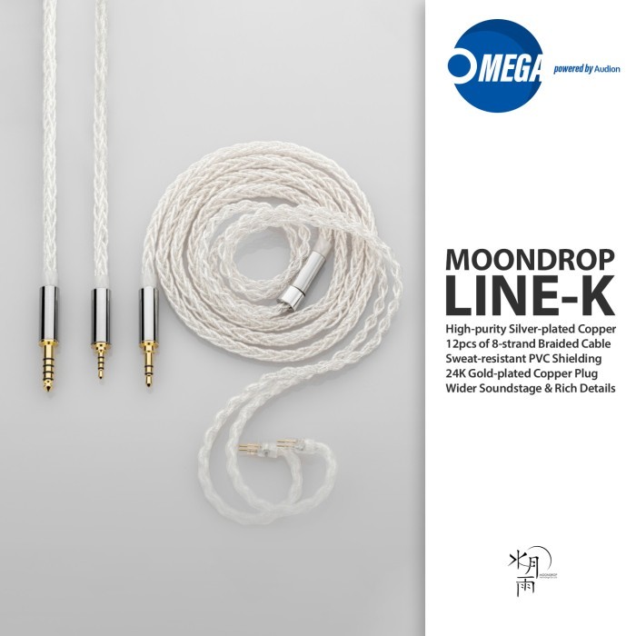 TERBARU MOONDROP LINE K 96pcs 8-Strand High Purity Silve-plated Copper Cable PROMO