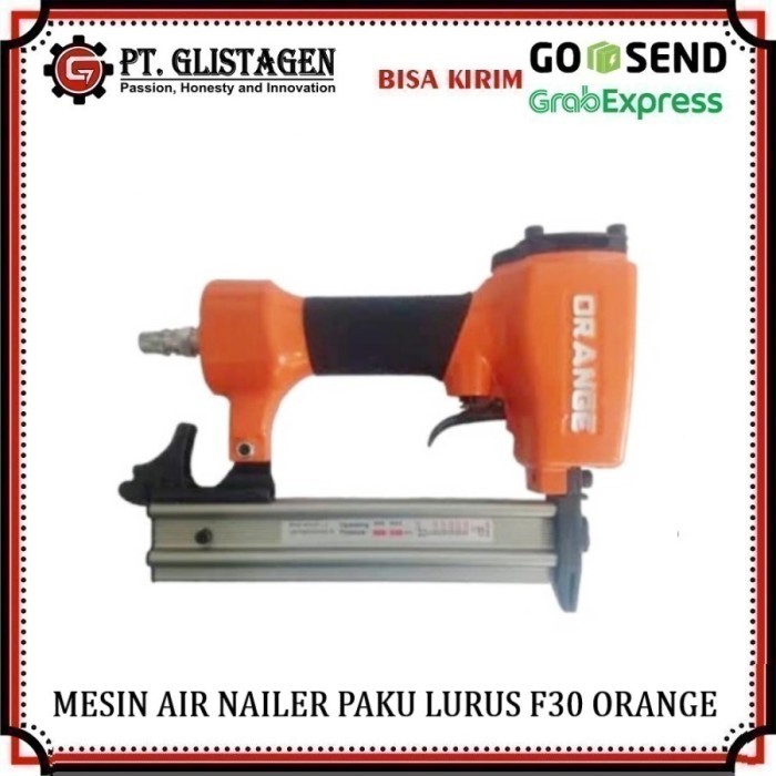 Mesin Air Nailer Gun Staples Angin Paku Tembak F30 Stapler Orange