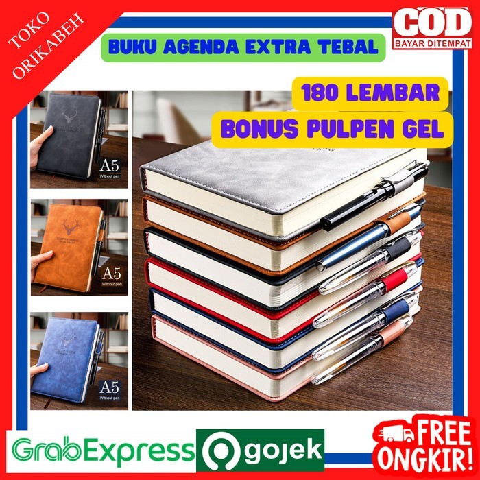 

Buku Agenda Planner Catatan Binder Jurnal Harian Notebook A5 Kulit PU