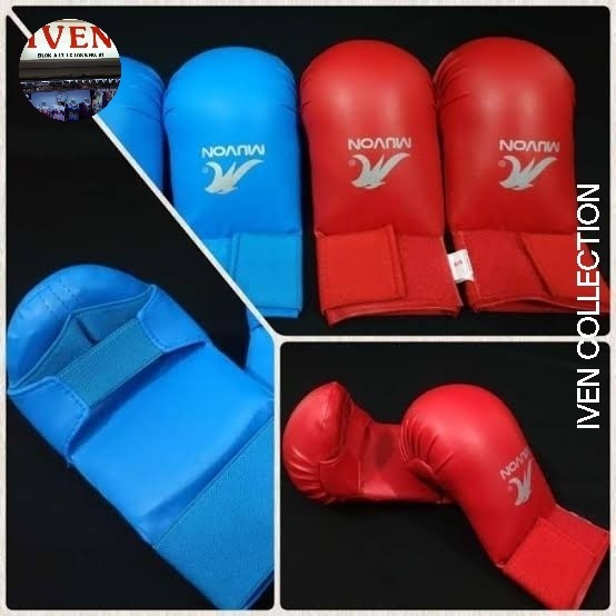 HOT SALE muvon hand protector basic kumite karate gloves sarung tinju bela diri aka ao