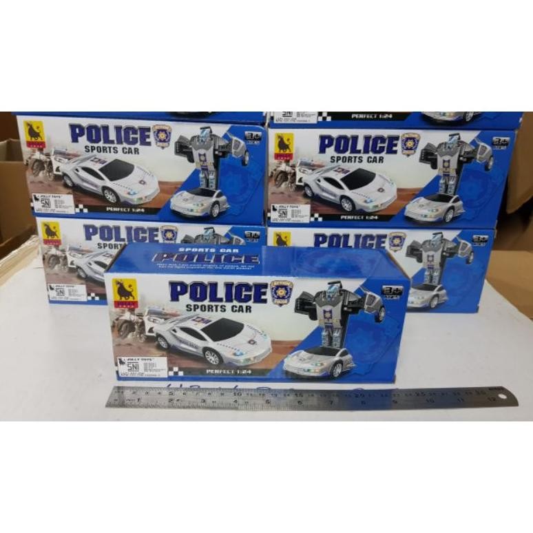 Mainan Mobil Polisi jadi robot Transformers