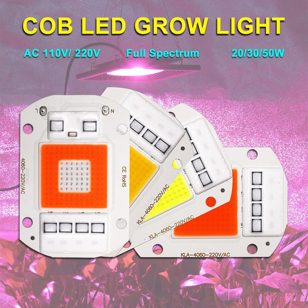 COOLEEON AC 220V driverss COB LED chip 20W 30W 50W warm