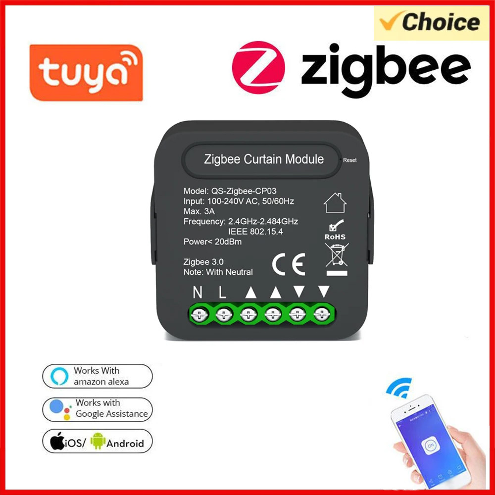 QS-Zigbee-CP03 Tuya ZigBee Curtain Switch Modu for Rolr