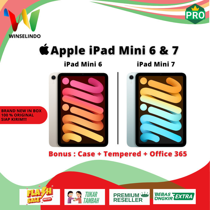 iPad Mini 6 7 2021 2024 8.3" Inch 64GB 128GB 256GB 512GB Wifi Cell Space Gray Purple Starlight Pink